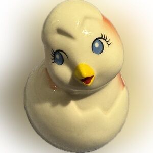 Charming Ceramic Chick with Blue Eyes